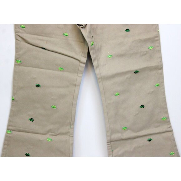 NEW 2006/05 Gymboree Prep Club Khaki Pants sz 7 Spring Turtle Ruffle Belt Embroi - Picture 4 of 11